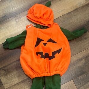 Charming Pumpkin Costume for Kids - Orange and Green